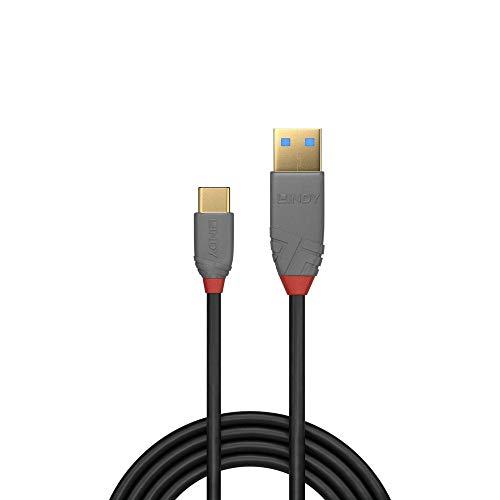 LINDY 1m USB 2.0 Type C to A Cable, Anthra Line Black - Image 2