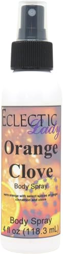 Eclectic Lady Orange Clove Body Spray, 4 ounces, Body Mist for Women with Clean, Light & Gentle Fragrance, Cologne with Soft, Subtle Aroma For Daily Use