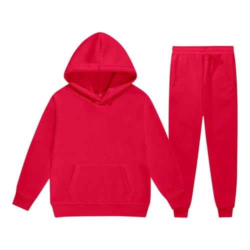 Child Toddler Boys Girls Long Sleeve Solid Warm Hoodie Pullover Tops Pants Outfits Sweat Suit