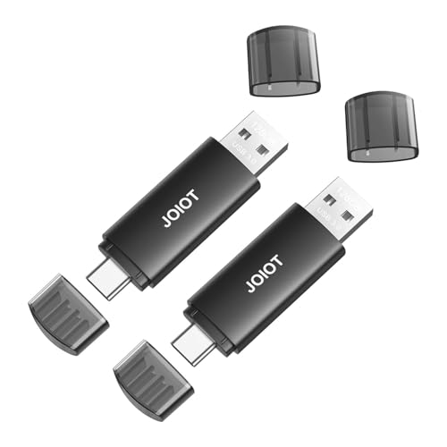 2 St&uuml;ck USB Stick 128GB 3.0 JOIOT USB C Stick 3.0 2 in 1 USB 3.0 Flash Drive OTG Speicherstick High Speed Flash Laufwerk Mini Flash Drive f&uuml;r IOS Android Handy Linux Laptop Schwarz