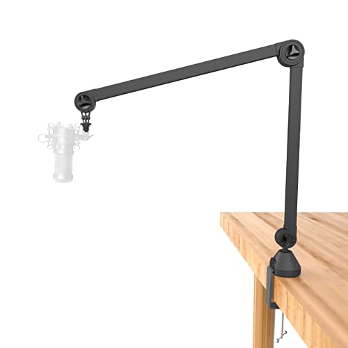 Youding Brazo de micrófono, soporte de micrófono plegable ajustable de 360°, carga de 11 libras, soporte de suspensión de brazo de micrófono, clip adaptador de tornillo para el hogar