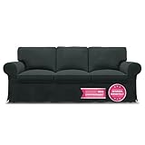 Langlebiges 7-teiliges Sofa Schutz Set - Exklusiv für das IKEA Ektorp 3-Sitzer-Sofa entworfen. Sofabezüge für: 1 Sofagestell und 6 Couchschoner mit Reißverschluss (3 Rücken- und 3 Sitzkissen). Bitte messen Sie das Sofa vor der Bestellung: 88cm x 88cm x 215cm