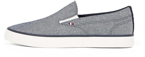 Tommy Hilfiger Herren Vulcanized Sneaker Low Slip On zum Reinschlüpfen, Blau (Desert Sky), 40 – Ansicht 1