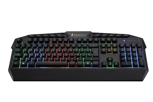 Clavier gaming espagnol QWERTY avec 25 touches anti-ghosting et câble USB multimédia Surefire