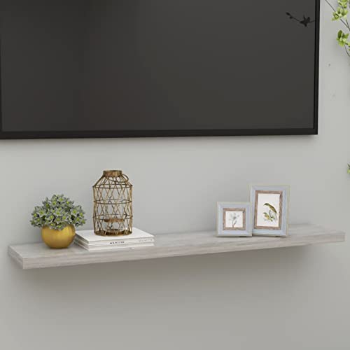 Snsowed Estante Flotante de Pared, Baldas De Pared, Estantería Pared, Estantería Libros, Baldas Cocina, Gris hormigón MDF 120x23,5x3,8 cm