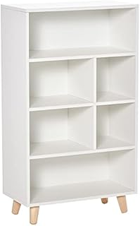 HOMCOM Bookcase Modern Bookshelf Display Cabinet Cube Storage Unit for Home Office Living Room Study White