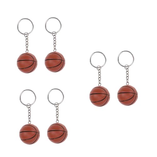 Accessoires mini porte-clés décor ballon basket pu et breloque sport - 6x