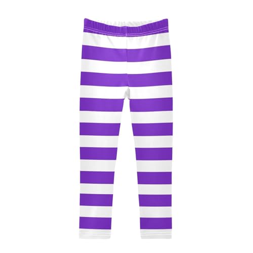 DOMIKING Dark Purple Girl's Leggings Pants Kids' Yoga Pants Stretchy Running Tights 4 Years