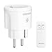 GreenSun 1PCS Mini RF Contrôle de Prise 30M Prise Connectée Intelligente avec Télécommande sans Fil Intérieur en PC Blanc