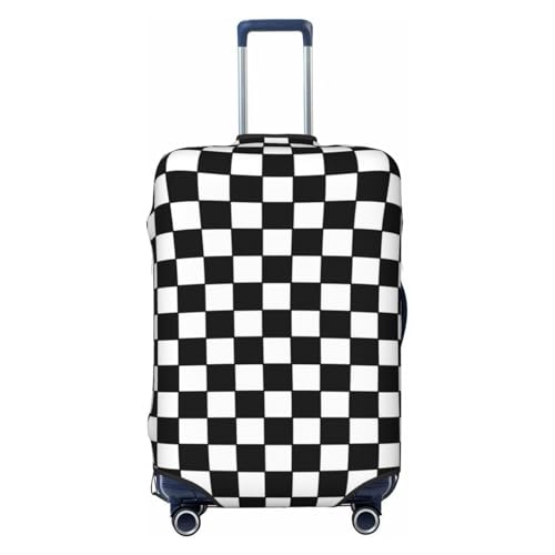 Black And White Checkerboard Luggage Cover, Protective Washable Suitcase Cover - Travel High Elastic Fibers Suitcase Protector Fits Large
