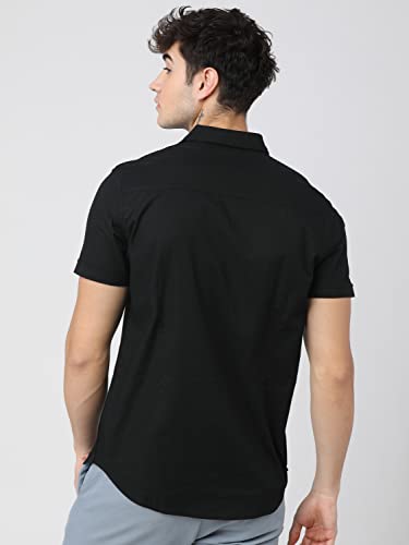 Image of Ketch Men's Cotton Slim Fit Solid Half Sleeve Shirt