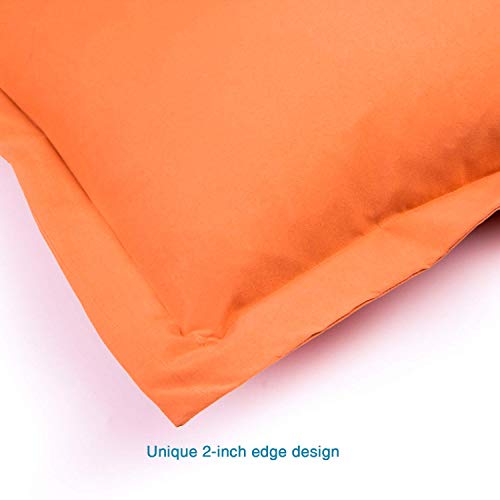 Flxxie Microfiber Standard Pillow Shams Set Of 2, Fade, Wrinkle And Shrinkage Resistant Soft Pillow Covers With Envelope Closure Euro Sham Covers (Orange, 20X26 Inches) #TOP4