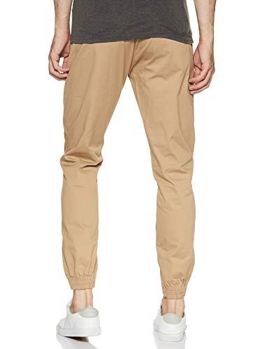 Image of Amazon Brand - Symbol Men's Slim Fit Cotton Joggers (AW17TRS-08-10 Lucky Beige 32W x 29L)