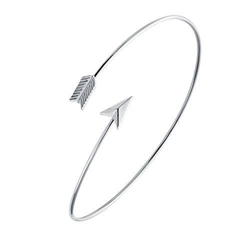 Image of Arrow Bangle Adjustable Wire Wrapped Bracelet Simple Style