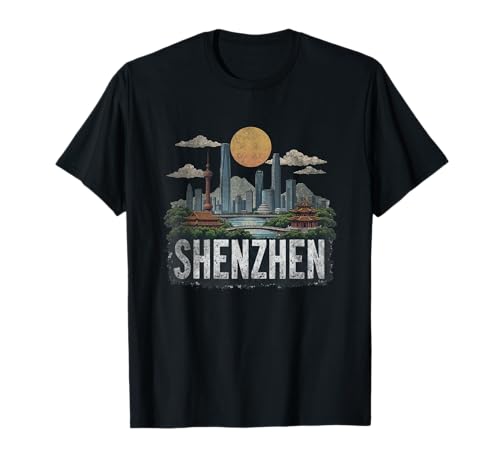 Retro Shenzhen Paisaje Vintage Recuerdo Camiseta