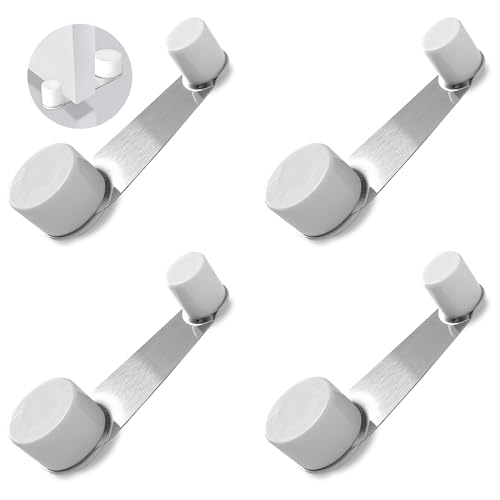 IAAL Topes Para Puertas Suelo X4 - Retenedor Puerta Adhesivos Giratorio - Tope Puerta Blanco (4, Blanco)