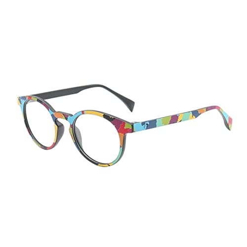 Gafas de moda para mujer redondas vintage arcoíris con lentes transparentes C9