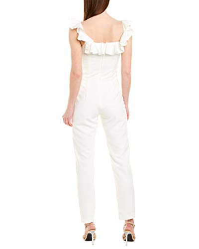 French Connection Women's Off-Shoulder Ruffle Jumpsuit, Summer White, 2 #TOP1