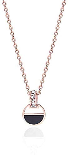 Preisvergleich Produktbild CKAWM Halskette Roségold Verkrusteter Diamantring Schwarze Halskette Hundert Gold Halskette