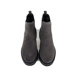 CINZIA SOFT, Bottines pour femme Beatles en cuir daim gris, talon bas, 232106 - Les Beatles, Paul McCartney, John Lennon, RIngo Starr, George Harrison CINZIA SOFT, Bottines pour femme Beatles en cuir daim gris, talon bas, 232106 – Image 4
