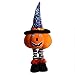 Heshan Juguete de peluche de calabaza de Halloween en traje de bruja elástico muñeca suave con piernas animosas para fiesta en casa