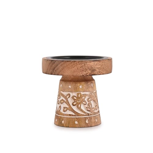 Nirman KC692 Mango Wood Candle Holders thumb #1