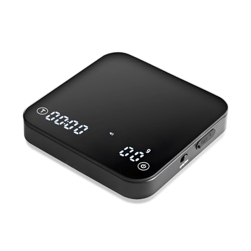 Hoquare Digital Coffee Scales, Smart High Precision Mini Coffee Scales with Auto Timing, 4 Modes Espresso Scale with Touch Sensor, Rechargeable Pocket Digital Coffee Scale for Home