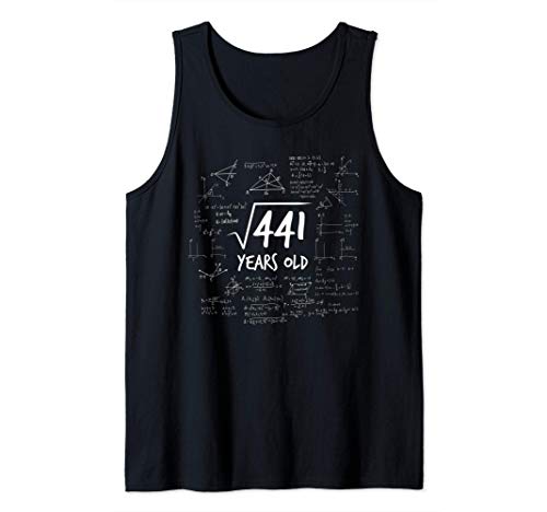 21 cumpleaños - raíz de 441 matemáticas nerd matemáticas Camiseta sin Mangas