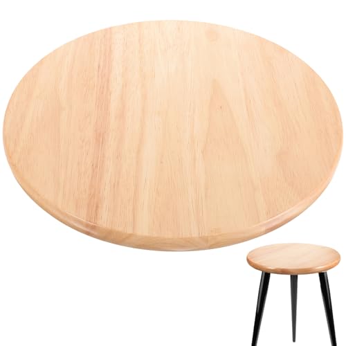 Ipetboom Wooden Round Stool Seat Replacement Cover - 13.78in Solid Wood Chair Top Smooth Sanded Sturdy Seating Part Easy to Stool Surface for Canteen Dining Bar and Home Use Reliable Shaped Edge