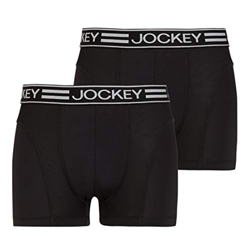 Price comparison product image Jockey Men's Sports Microfibre Active Trunk (Twinpack) (Black / M)