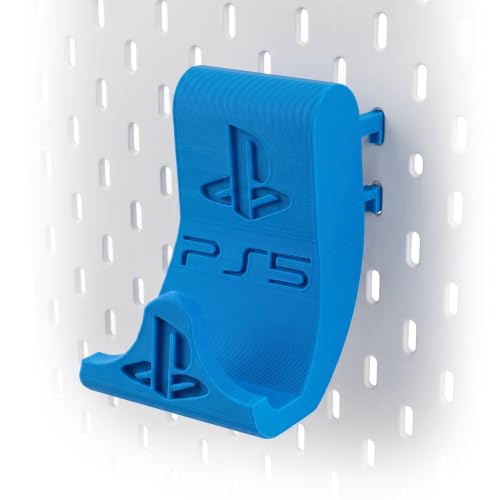 Image of PS5 Controller Holder for IKEA Skadis Pegboard | Organizer Hook Stand & Secure Display Hanger for PlayStation 5 Controller, Blue, 2