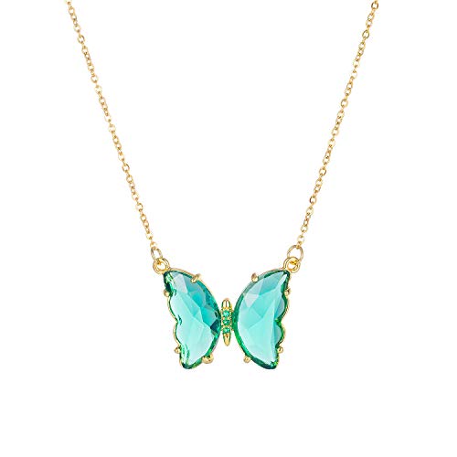 Butterfly Gifts Necklace for Women Girls Crystal Butterfly Necklaces for Women Butterfly Crystal Pendant Necklace for Daughter Gold Butterflies Necklace Butterfly Gift