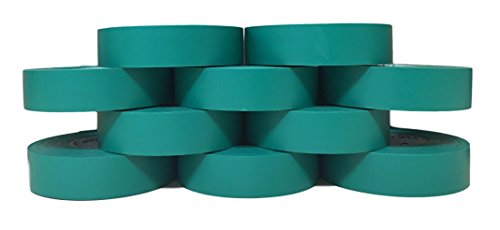Image of TradeGear Green 10 Pack - UL Listed Colored Electrical Tape, 60 ft x 3 /4 in, 600V, Flame Retardant, Waterproof, Rubber Adhesive - Phase Marking, Wire ID, Automotive