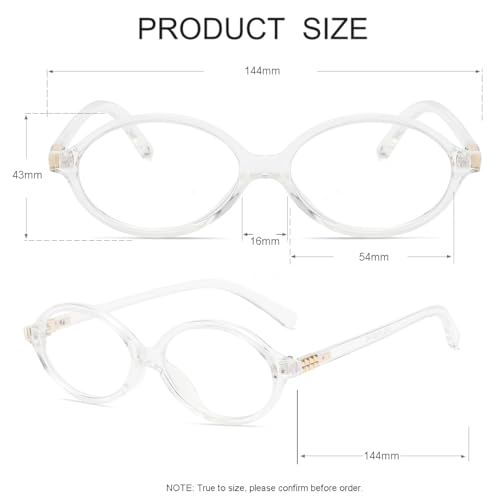Image of JOVAKIT Retro Oval Blue Light Blocking Glasses for Women Vintage Fashion 90s Small Oval Frame Eyeglasses
