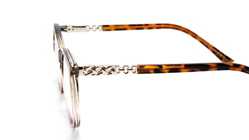 Óculos Armação Feminino Gatinho Com Lentes Sem Grau Ny-001 (Marrom-Tartaruga)