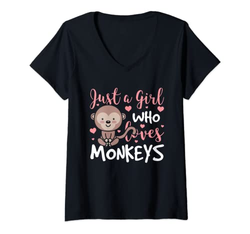 Femme Monkey Lover Funny Gesture Pose Girl Zookeeper Jungle Fan T-Shirt Cover