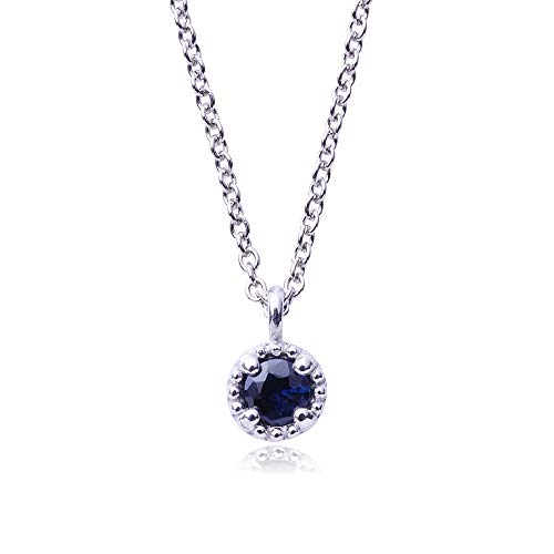 [VOTRE COUTURE] 天然 サファイア ネックレス フリーサイズ 宝飾職人製作 レディース 9月 誕生石 誕生日 プレゼント シルバー ラウンド（丸型）のサムネイル