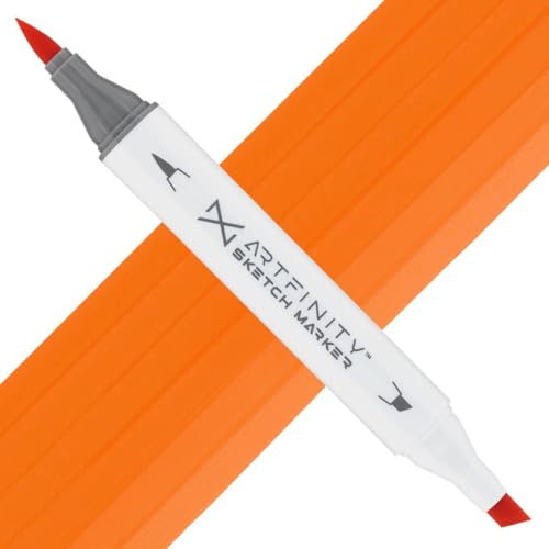Artfinity Sketch Markers - Cadmium Orange YR1-4, Vibrant, Professional, Dye-Based Alcohol Markers for Artists, Drawing, Travel, & More