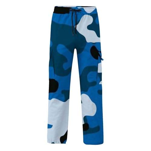 Open Bottom Sweatpants for Men Cargo Pants Drawstring Stretch Elastic Waist Tapered Pants with4