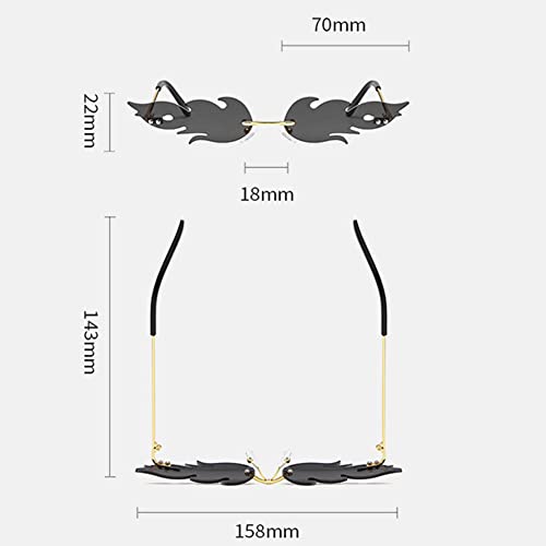ENTHYI Polygon Flame Sunglasses for Women Frameless Party Colorful Punk Eyewear Cosplay Glasses Men3