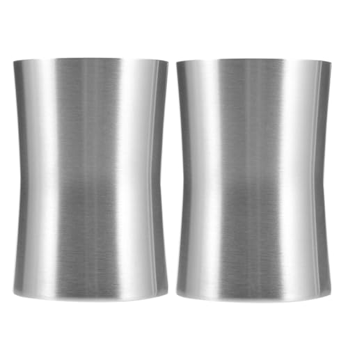 MINAOLULUS Vasos de Acero Inoxidable para Enjuague Bucal, Tamaño Compacto, Resistentes E Irrompibles, Pack de 2 Unidades para Uso en Viajes y Baño Diario