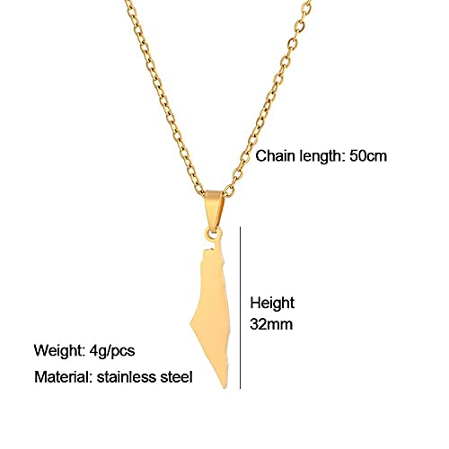 Palestine Necklace Stainless Steel Pendant for Women Men Country Map Jewelry Daily Accessories2