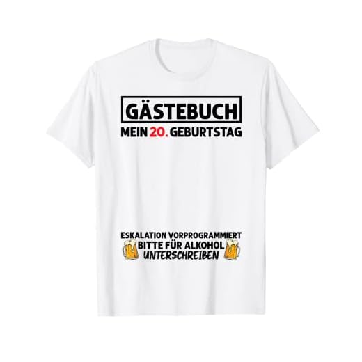 Libro de visitas 20 cumpleaños hombre mujer 20 años 20 cumpleaños Camiseta