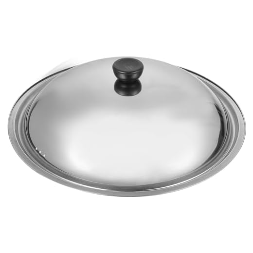 Hemoton Lock i rostfritt stål universellt lock antihet grytlock förtjockning pannlock med ånghål för kastrull grytor kastruller kökstillbehör silver 34 cm