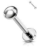COCHARM G23 Titanium Tongue Rings 14g Smooth Oval Top Tongue Ring for Women Men Surgical Steel Tongue Piercing Jewelry Internal Threaded Nickel Free Tongue Bar 16mm Tongue Barbell