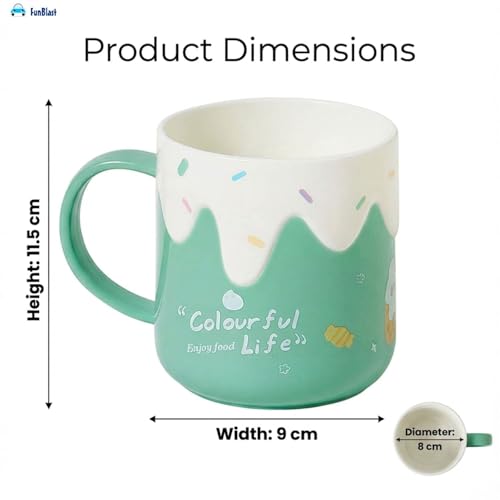 Image of FunBlast Milk Mug for Kids - 420 Ml; Unbreakable Mug for Kids, Milk Mugs for Kids Unbreakable - Milk Drinking Cup for Kids (Seagreen)