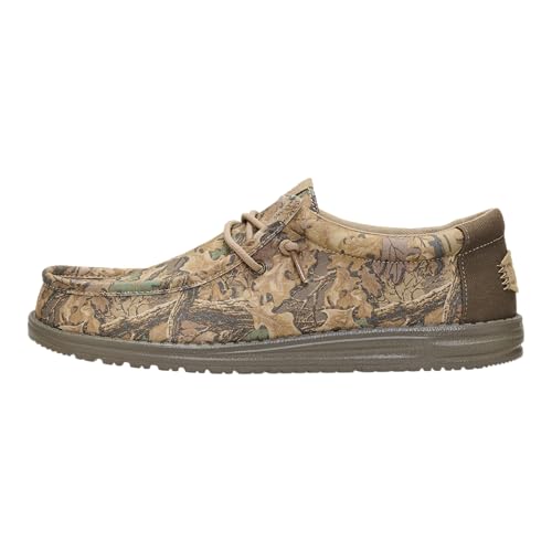 HEYDUDE Mens Wally Realtree Advantage Classic Slip On Shoe Tan Camo Size 13 | Lightweight Slip On With Elastic Laces