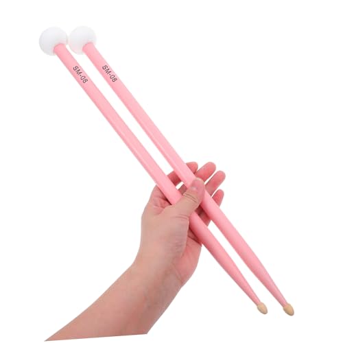 Par de baquetas con doble cabeza de fieltro para percusión miniatura 4