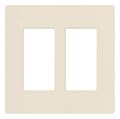 Lutron Claro 2 Gang Decorator/Rocker Wallplate, Gloss, Light Almond (1-Pack) | CW-2-LA
