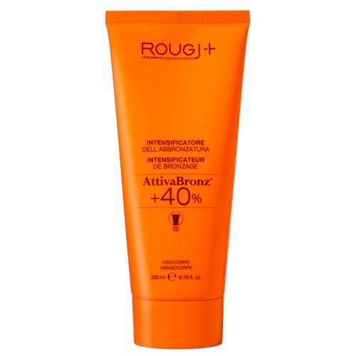 Rougj Acelerador Bronceado - Crema Bronceadora AttivaBronz +40% Riboflavina, Vitamina B2, Glicerina y UnipertanVeg para un Bronceado Intenso y Duradero - Echo en Italia - 200ml